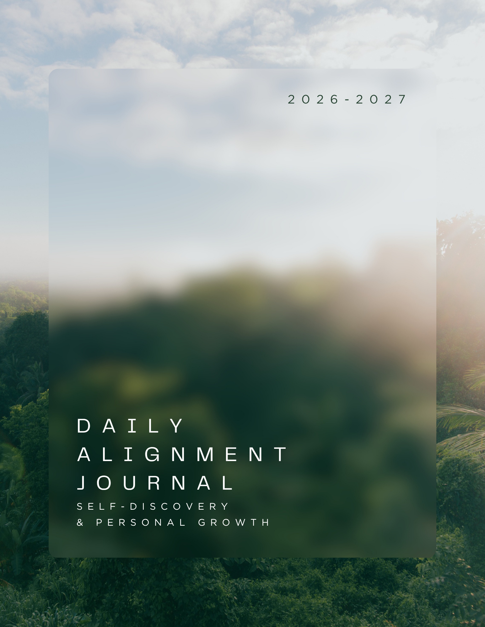 The Daily Alignment Journal 2026–2027 cover — a daily practice for self-discovery and personal growth.